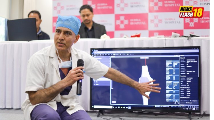 India's first completely active robotic technology is made available for minimally invasive knee replacement surgery at the CK Birla Hospital in Delhi.