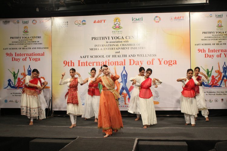 AAFT School of Health and Wellness & Prithvi Yoga Center Celebrated 9th International Day Of Yoga In Noida