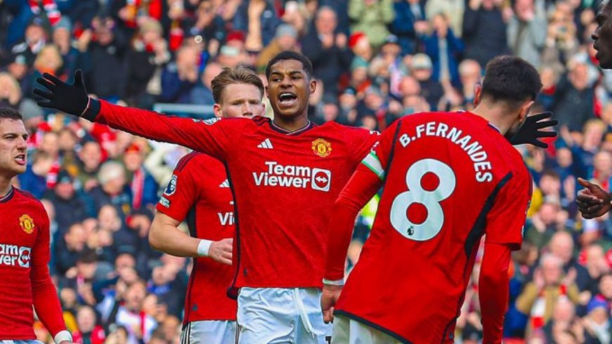 Manchester United Clinches 2-0 Victory Over Everton At Old Trafford Thanks To Rashford And Fernandes Goals