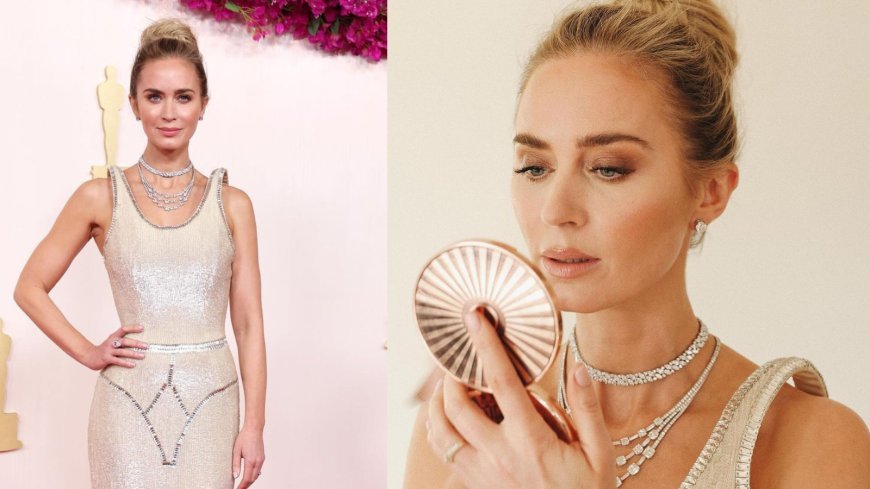 Oscars 2024: Emily Blunt Stuns In Ethereal Schiaparelli Gown, Epitomizing Timeless Hollywood Glamour