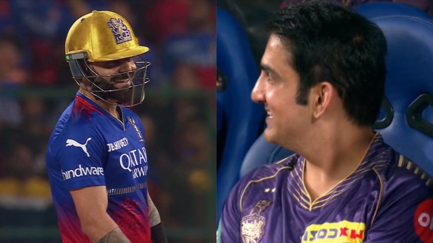 Virat Kohli And Gautam Gambhir Settle Differences With  A Hug During RCB Vs KKR Match