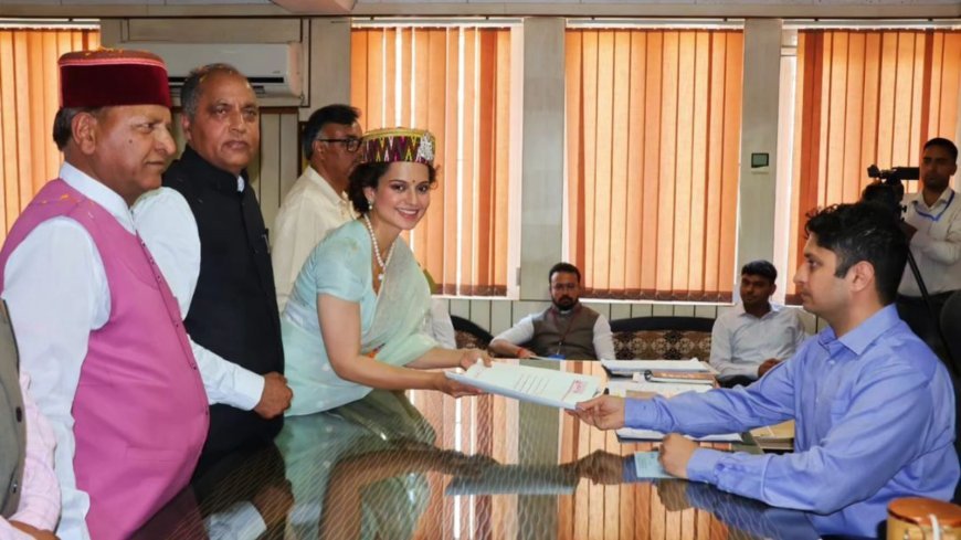 Kangana Ranaut Submits Nomination For Mandi Seat In Himachal Pradesh's Elections