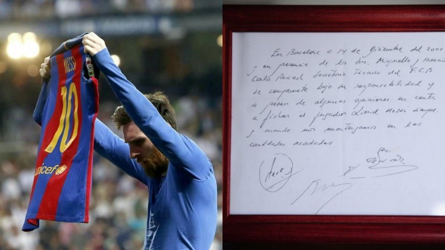 Lionel Messi's Barcelona Contract Napkin Sells for $965,000 At An Auction